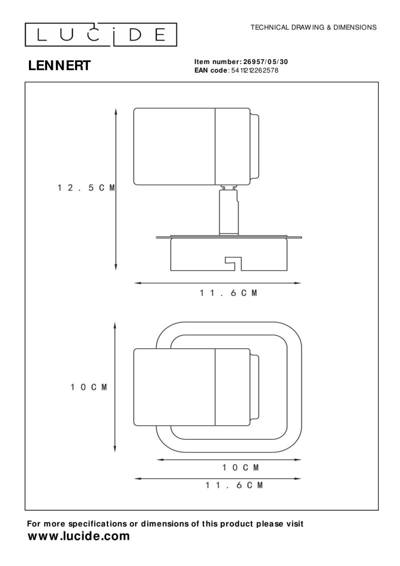 Lucide LENNERT - Stropné bodové svietidlo - LED Dim. - GU10 - 1x5W 3000K - Čierny